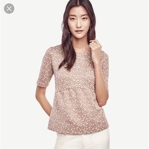ann taylor shimmer jacquard peplum top